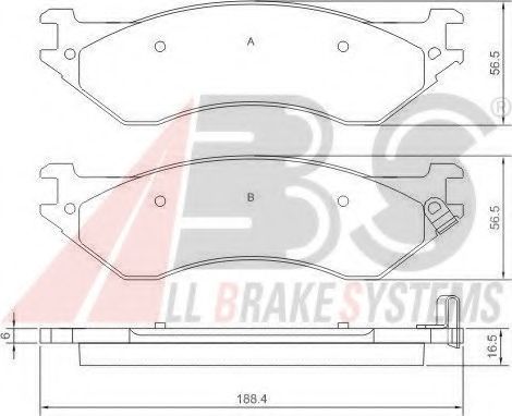 Комплект тормозных колодок, дисковый тормоз A.B.S. 38702