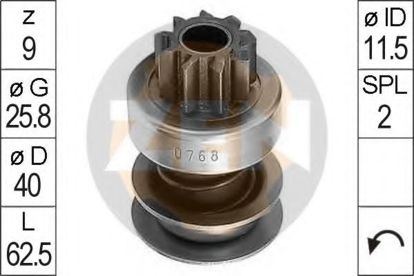 Привод с механизмом свободного хода, стартер ERA 0768