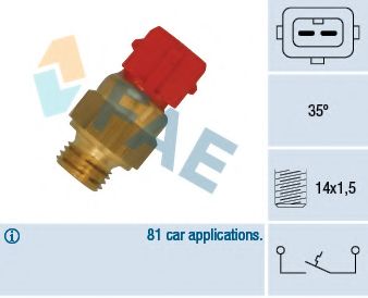 термовыключатель, сигнальная лампа охлаждающей жидкости FAE 35871