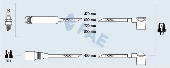 Комплект проводов зажигания FAE 83570