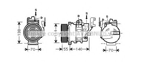 Компрессор, кондиционер AVA QUALITY COOLING AUK187