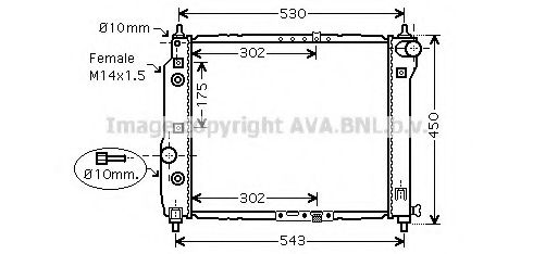 Радиатор, охлаждение двигателя AVA QUALITY COOLING DWA2069
