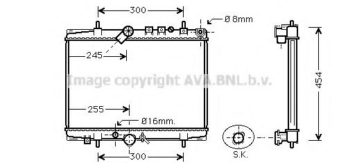 Радиатор, охлаждение двигателя AVA QUALITY COOLING PEA2217