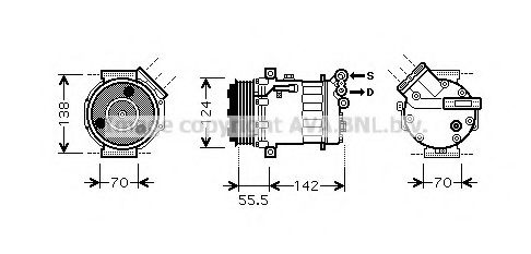 Компрессор, кондиционер AVA QUALITY COOLING SBK069