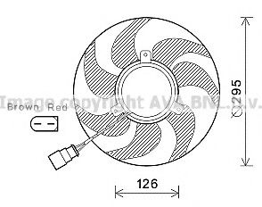 Вентилятор, охлаждение двигателя AVA QUALITY COOLING VW7536