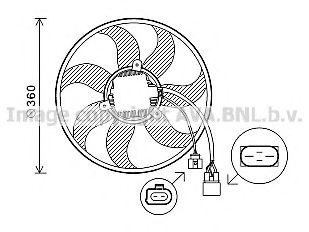 Вентилятор, охлаждение двигателя AVA QUALITY COOLING VW7537