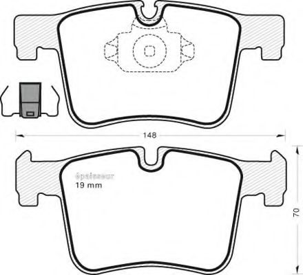Комплект тормозных колодок, дисковый тормоз MGA 1072