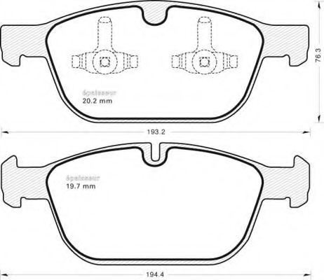 Комплект тормозных колодок, дисковый тормоз MGA 995