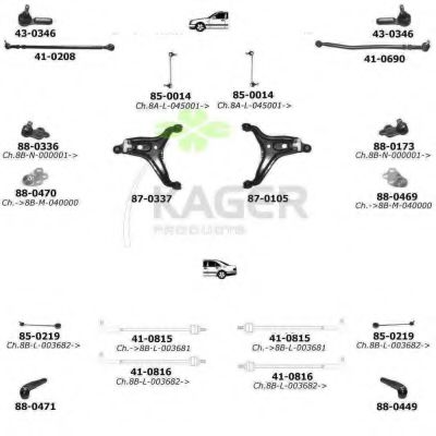 Подвеска колеса KAGER 800223