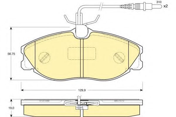 Комплект тормозных колодок, дисковый тормоз GIRLING 6112591