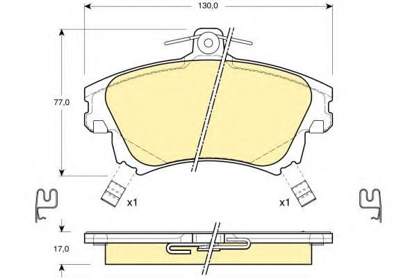 Комплект тормозных колодок, дисковый тормоз GIRLING 6113131