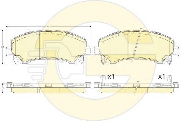 Комплект тормозных колодок, дисковый тормоз GIRLING 6135455