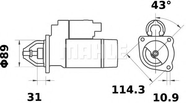 Стартер MAHLE ORIGINAL MS 153