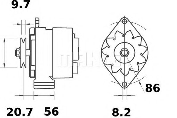 Генератор MAHLE ORIGINAL MG 396