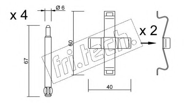 Комплектующие, колодки дискового тормоза fri.tech. KIT.083