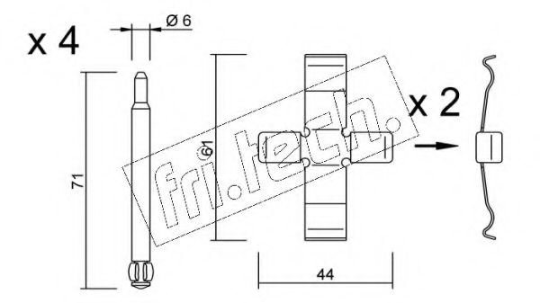 Комплектующие, колодки дискового тормоза fri.tech. KIT.087