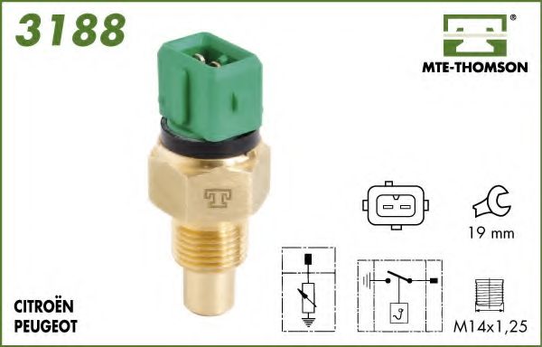 Датчик, температура охлаждающей жидкости MTE-THOMSON 3188