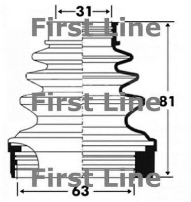 Пыльник, приводной вал FIRST LINE FCB2889