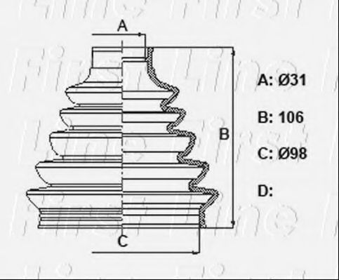 Пыльник, приводной вал FIRST LINE FCB6409