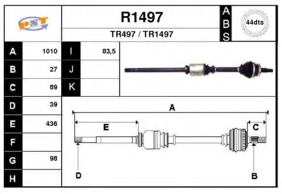 Приводной вал SNRA TR497