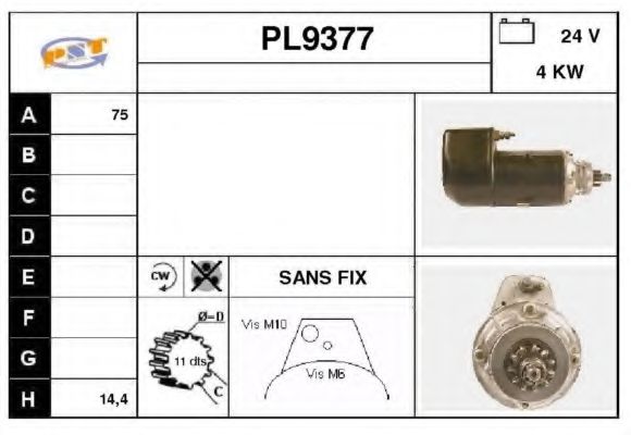 Стартер SNRA PL9377