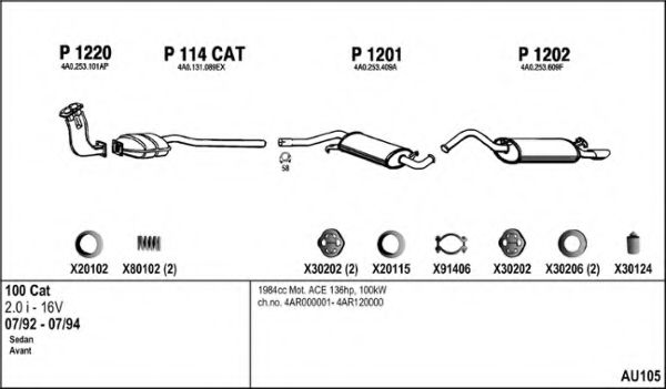Система выпуска ОГ FENNO AU105