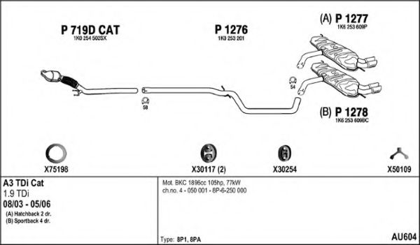Система выпуска ОГ FENNO AU604