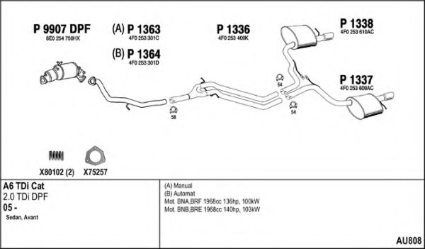 Система выпуска ОГ FENNO AU808