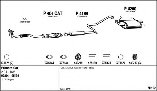 Система выпуска ОГ FENNO NI102