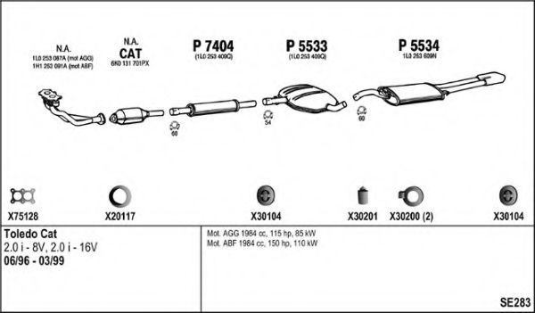 Система выпуска ОГ FENNO SE283