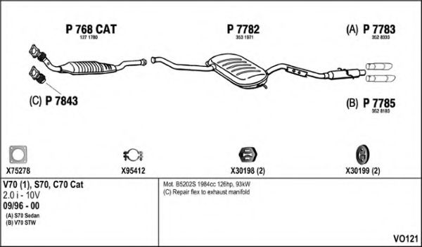 Система выпуска ОГ FENNO VO121