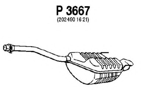 Глушитель выхлопных газов конечный FENNO P3667