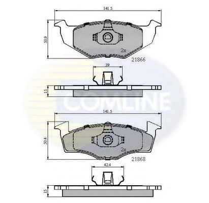 Комплект тормозных колодок, дисковый тормоз COMLINE CBP0180