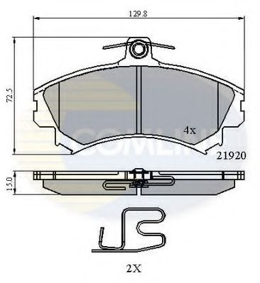 Комплект тормозных колодок, дисковый тормоз COMLINE CBP3462