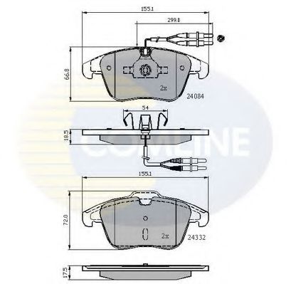 Комплект тормозных колодок, дисковый тормоз COMLINE CBP22002