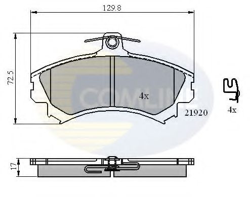 Комплект тормозных колодок, дисковый тормоз COMLINE CBP31304