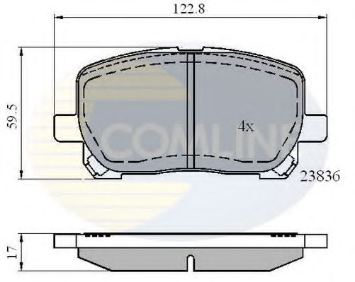 Комплект тормозных колодок, дисковый тормоз COMLINE 23836