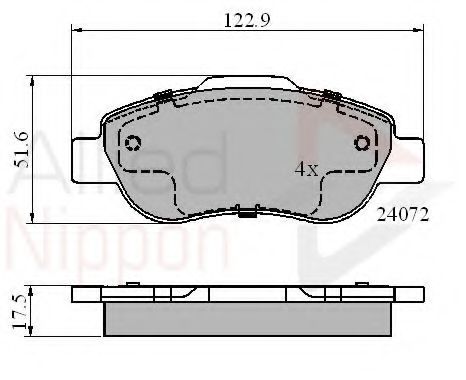 Комплект тормозных колодок, дисковый тормоз COMLINE ADB01600