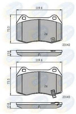 Комплект тормозных колодок, дисковый тормоз COMLINE CBP31258