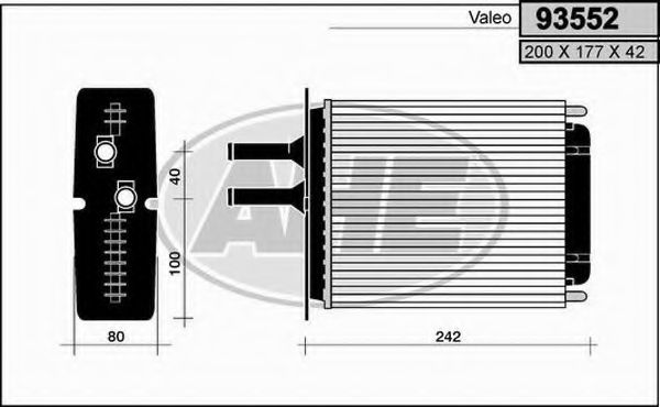 Теплообменник, отопление салона AHE 93552