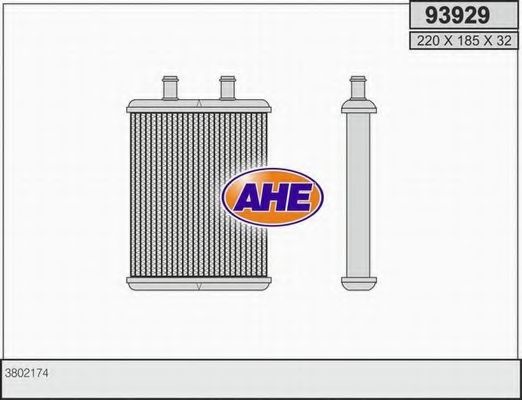 Теплообменник, отопление салона AHE 93929