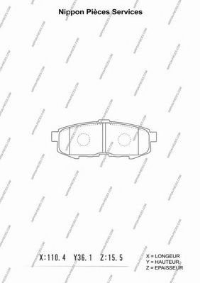 Комплект тормозных колодок, дисковый тормоз NPS LP1978