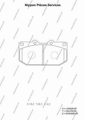 Комплект тормозных колодок, дисковый тормоз NPS J3601047