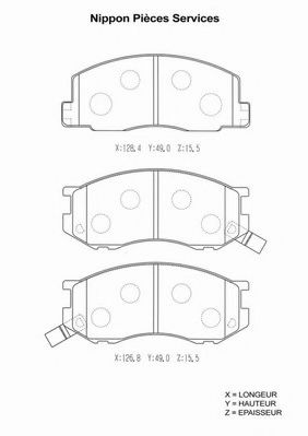 Комплект тормозных колодок, дисковый тормоз NPS T360A39