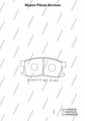Комплект тормозных колодок, дисковый тормоз NPS 36165