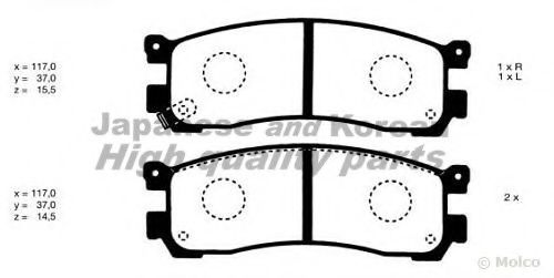 Комплект тормозных колодок, дисковый тормоз ASHUKI 1083-3103
