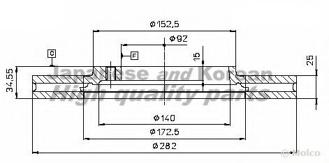 Тормозной диск ASHUKI H037-18