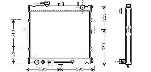 Радиатор, охлаждение двигателя ASHUKI I250-15A