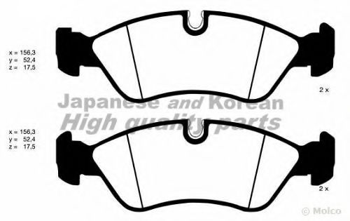 Комплект тормозных колодок, дисковый тормоз ASHUKI J008-01