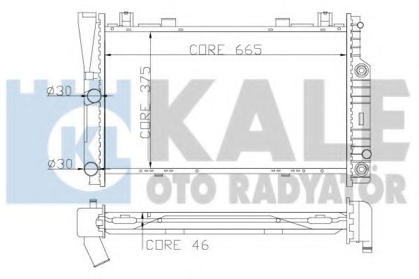 Радиатор, охлаждение двигателя KALE OTO RADYATÖR 351700